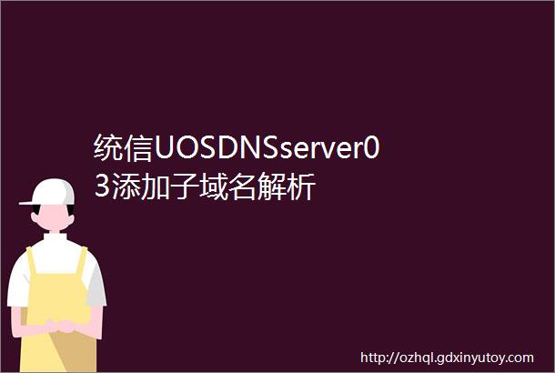 统信UOSDNSserver03添加子域名解析
